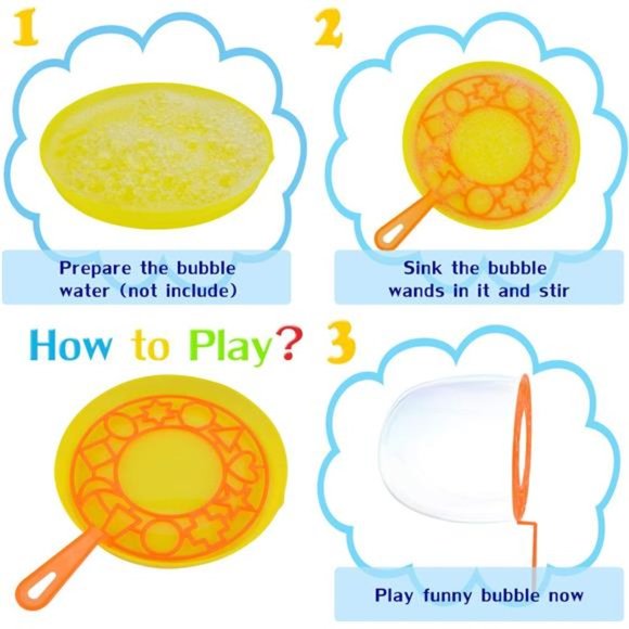 B bangcool Bubble Wands Set - Big Bubbles Wand Funny Bubbles Maker with Tray - Picture 6 of 7